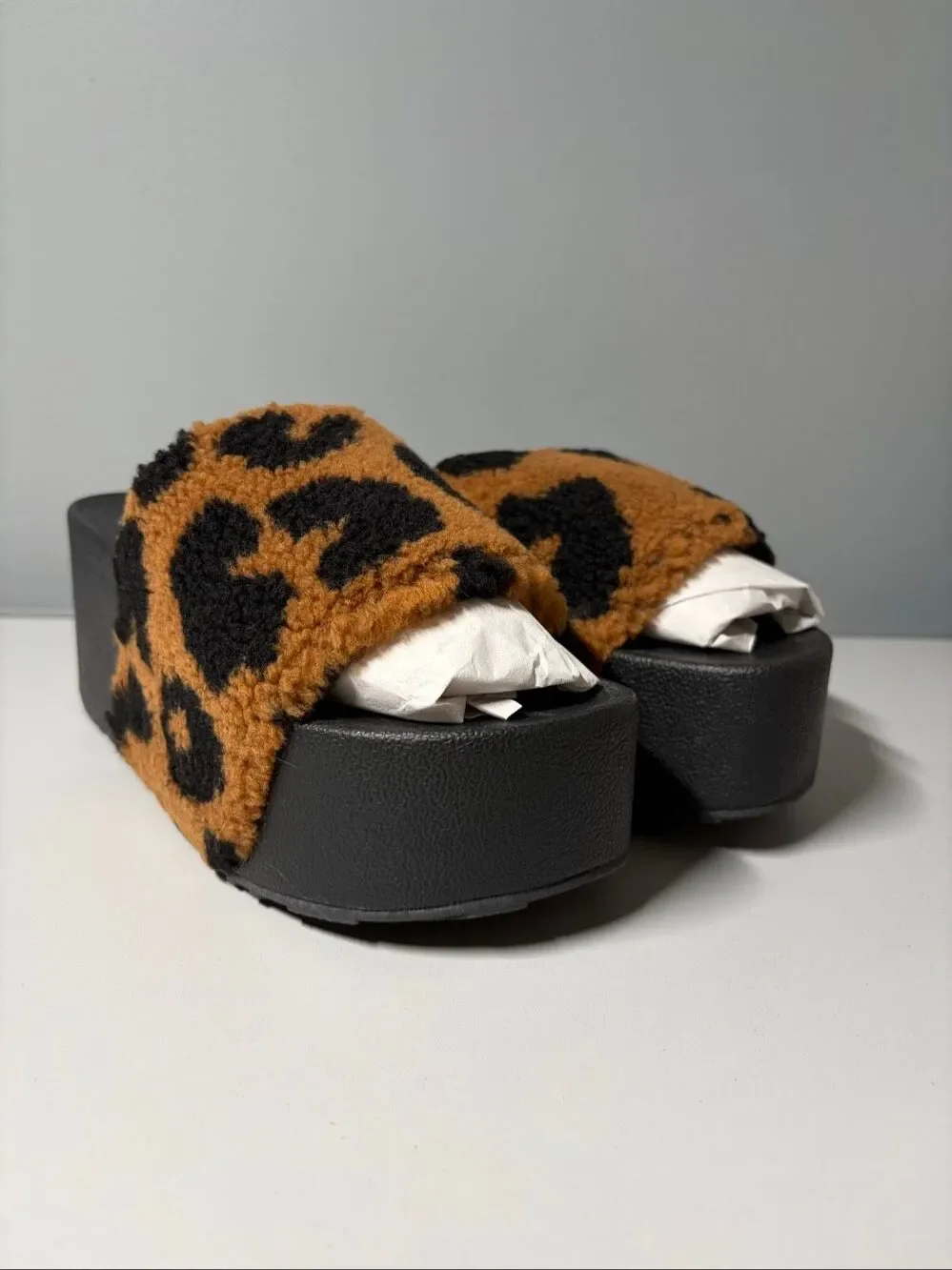 Jessica Simpson Cheetah Failee Shearling Sandals Women’s Size 7M NEW WITH BOX